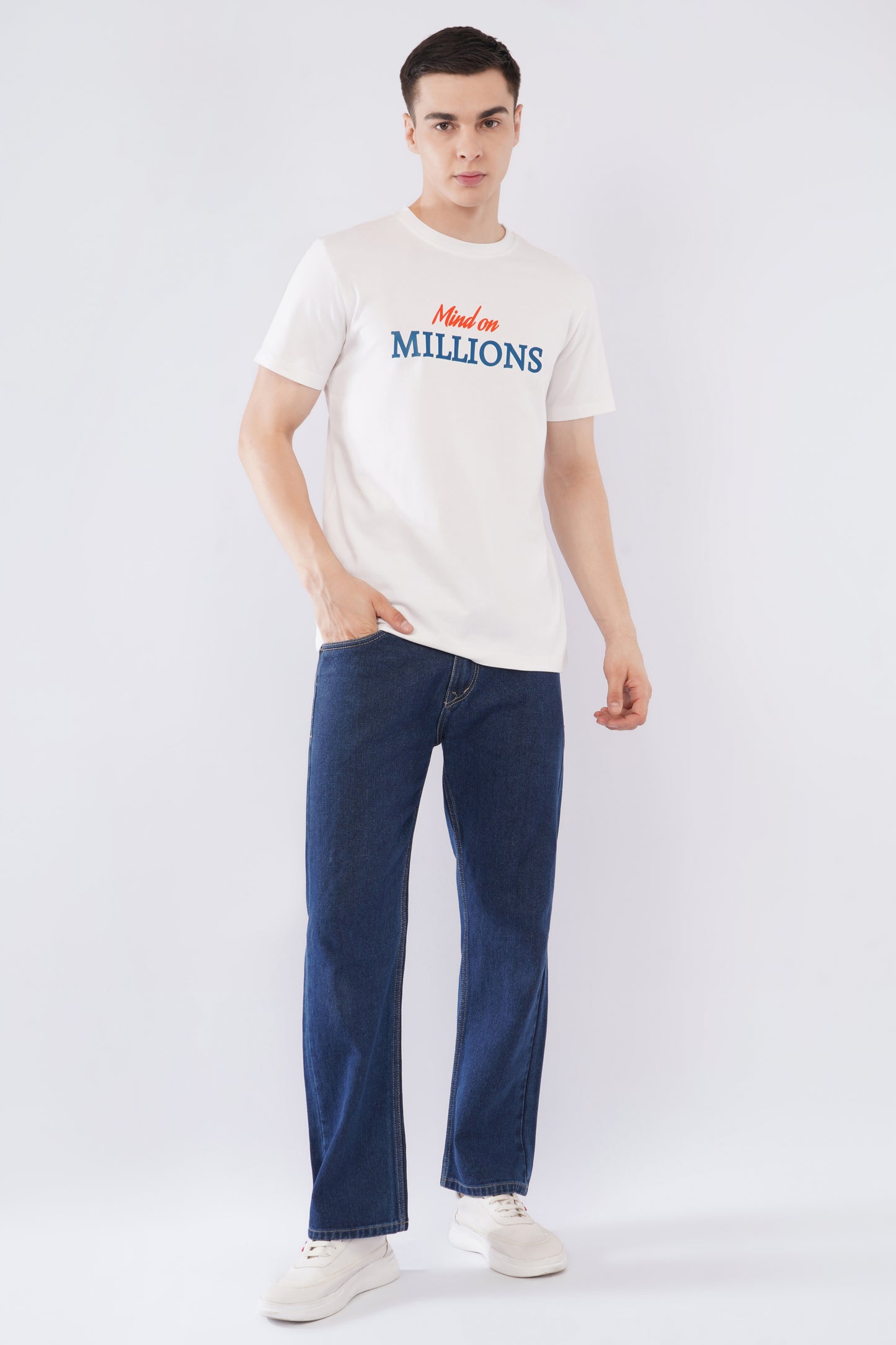 “Mind On Millions” Men’s Oversized Tee – Pure White Edition