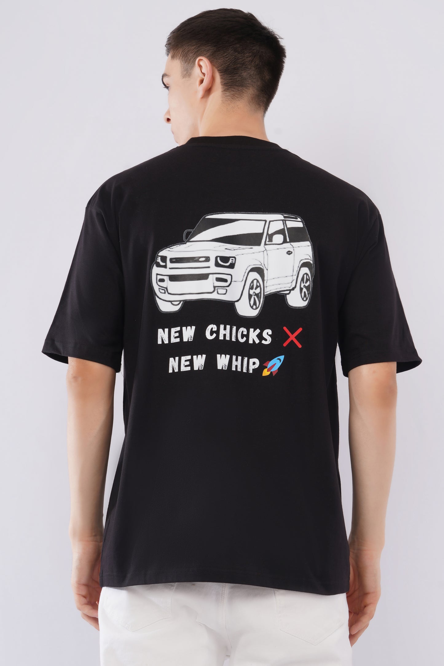 “New Whip” Men’s Oversized Tee – Jet Black Edition