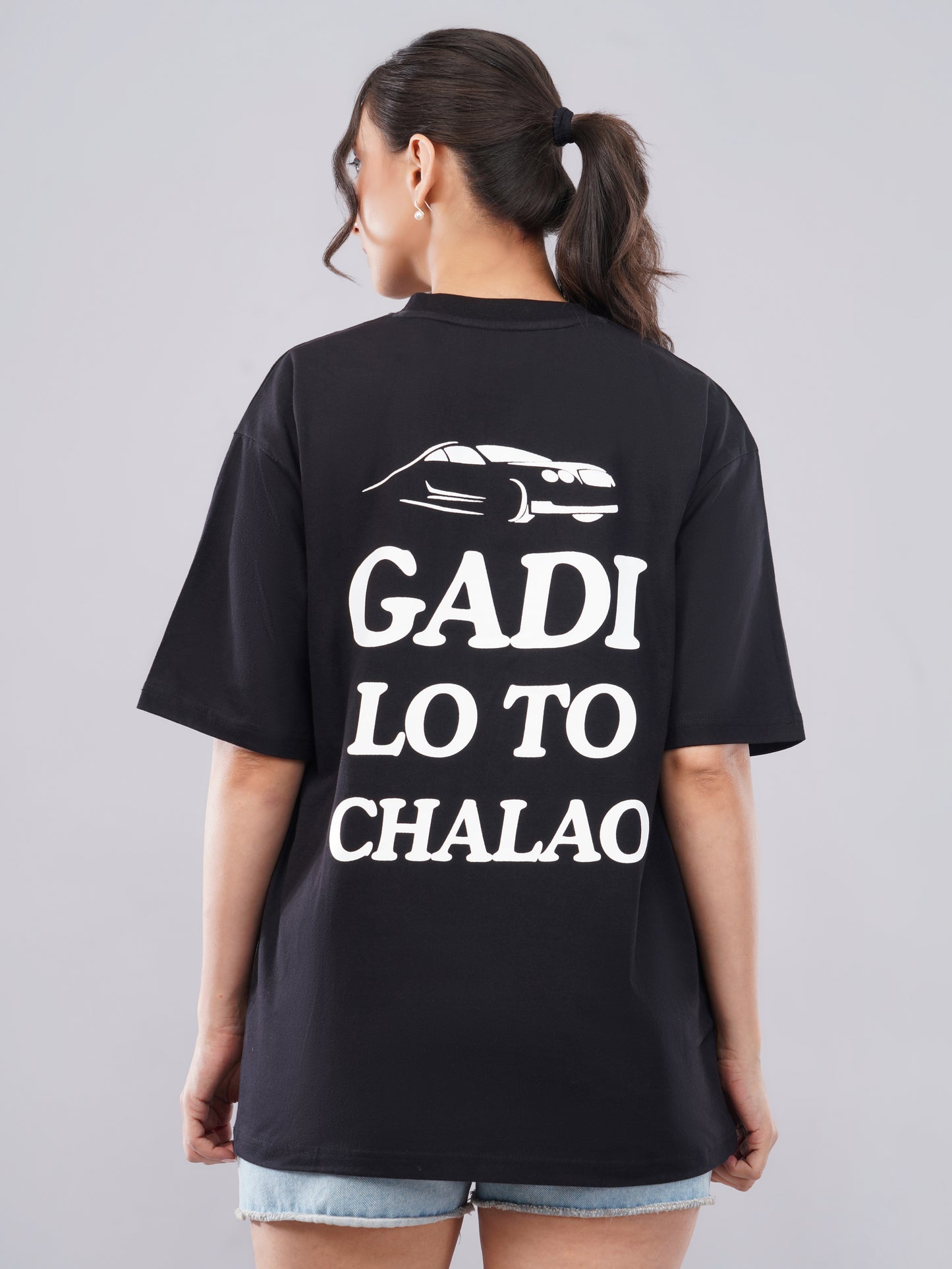 “LADLO” Oversized Tee – Midnight Black Edition