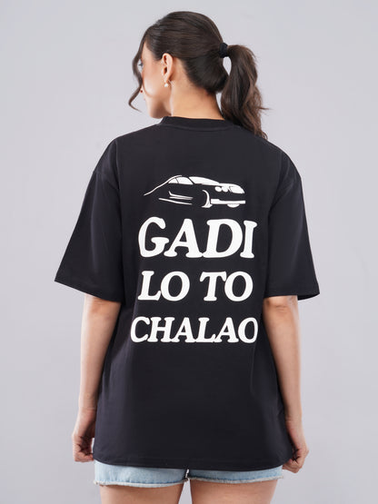 “LADLO” Oversized Tee – Midnight Black Edition