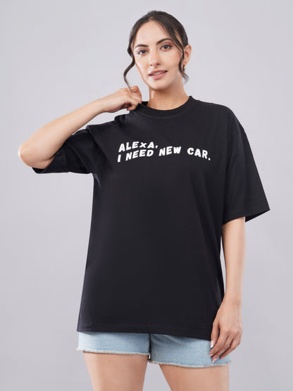 “New Whip” Women’s Oversized Tee – Jet Black Edition