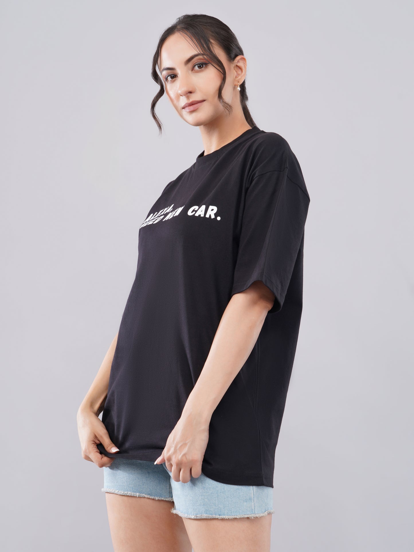 “New Whip” Women’s Oversized Tee – Jet Black Edition
