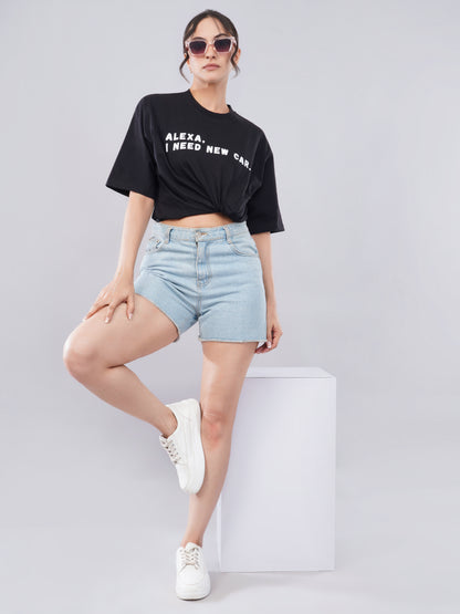 “New Whip” Women’s Oversized Tee – Jet Black Edition