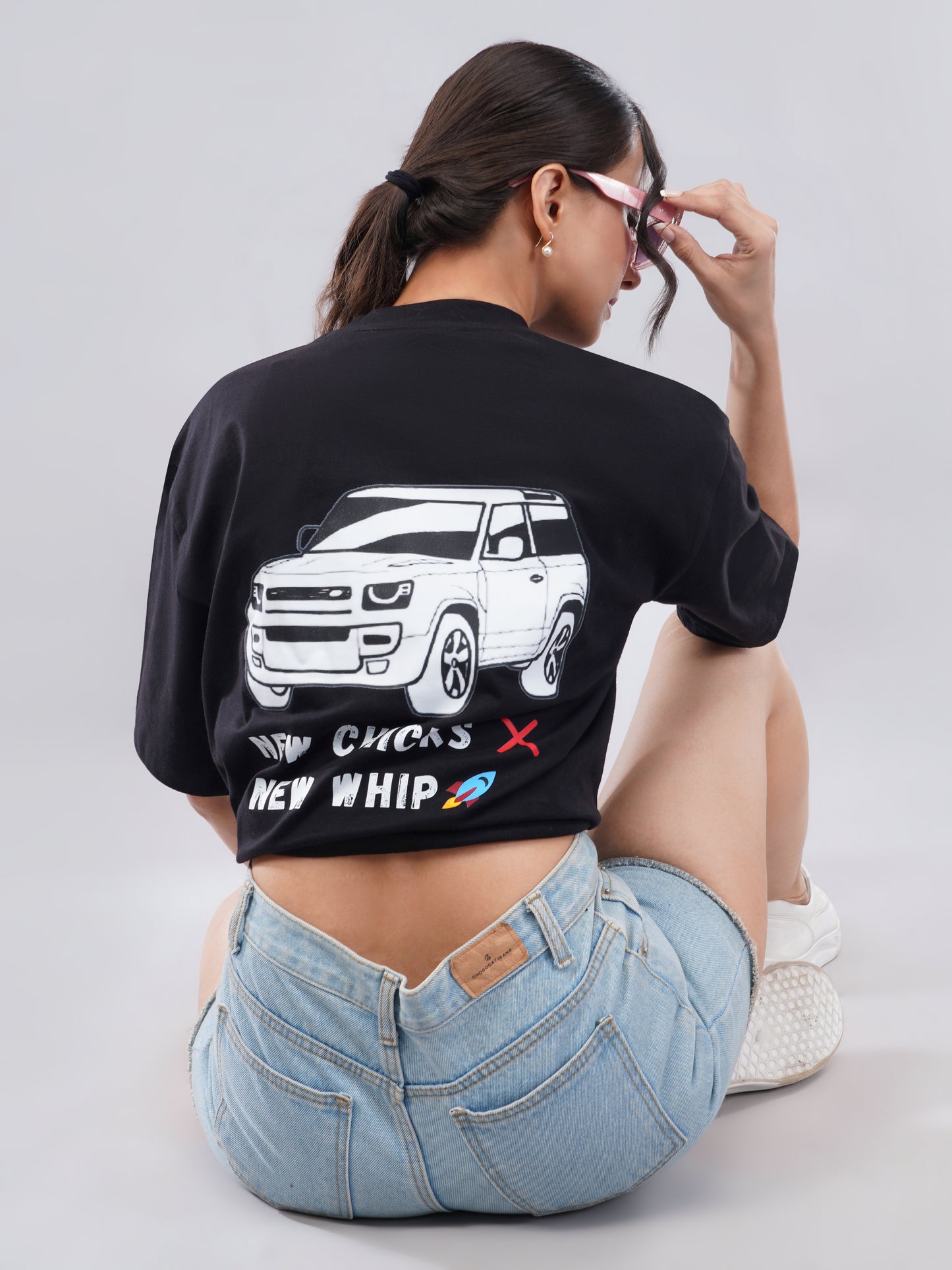 “New Whip” Women’s Oversized Tee – Jet Black Edition
