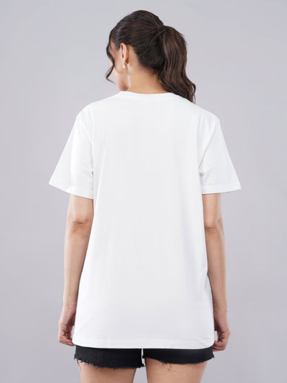 “Mind On Millions” Women’s Oversized Tee – Pure White Edition