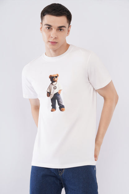 “Urban Teddy” Men’s Oversized Tee – Snow White