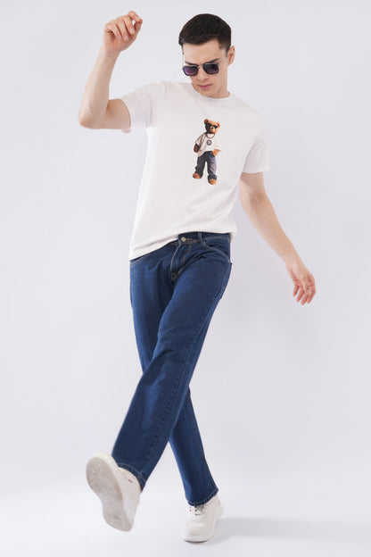 “Urban Teddy” Men’s Oversized Tee – Snow White