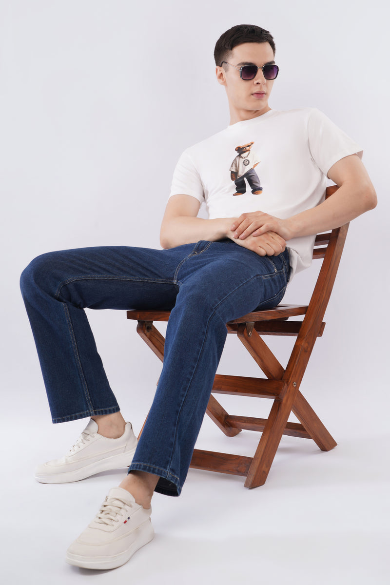 “Urban Teddy” Men’s Oversized Tee – Snow White