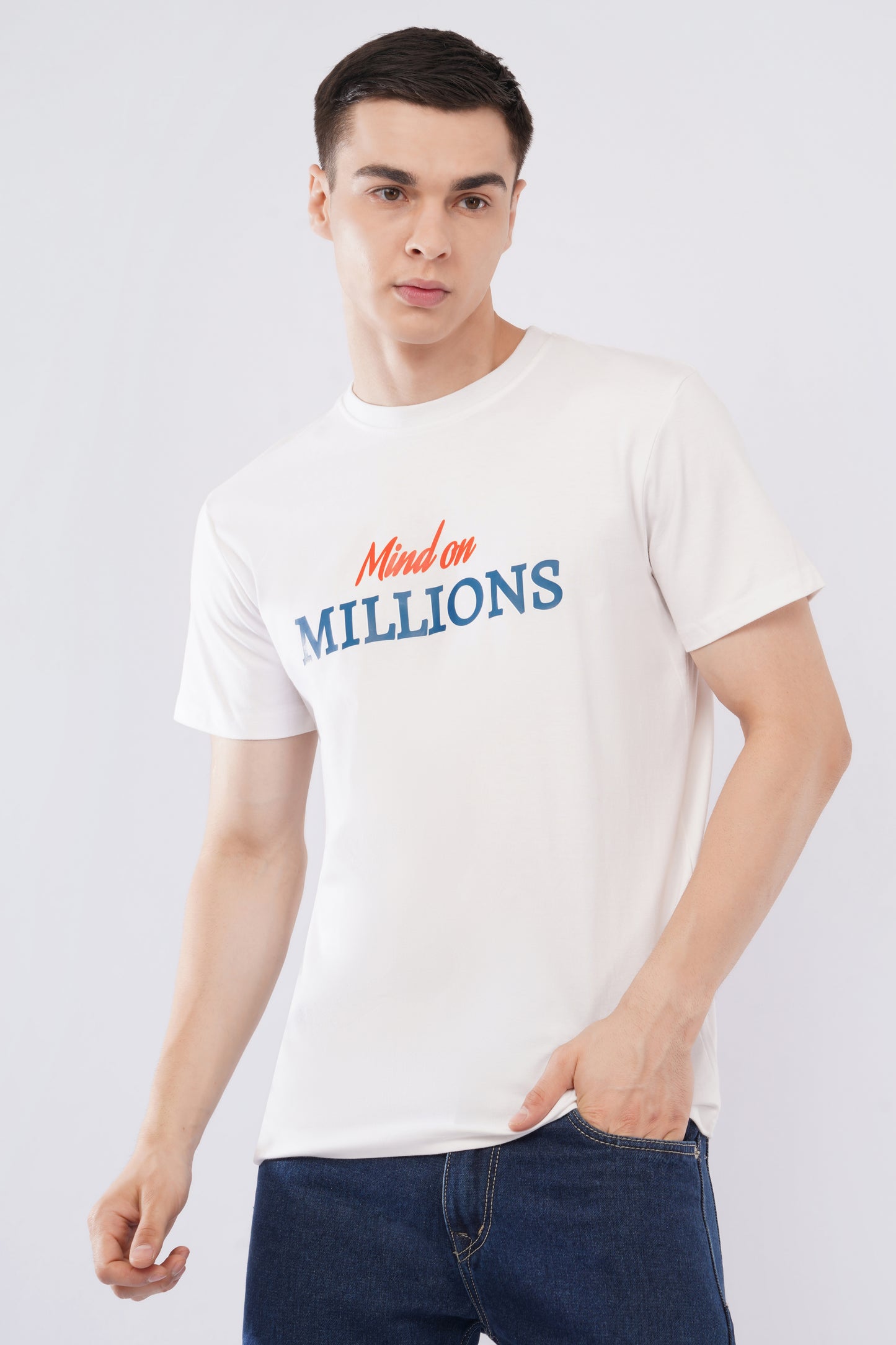 “Mind On Millions”  Men’s Oversized Tee – Pure White Edition