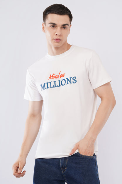 “Mind On Millions”  Men’s Oversized Tee – Pure White Edition