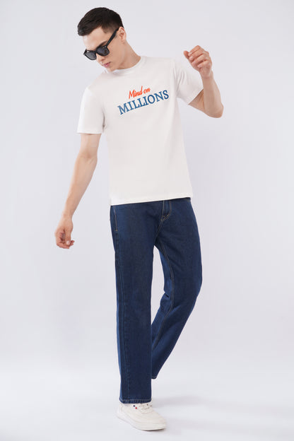 “Mind On Millions”  Men’s Oversized Tee – Pure White Edition