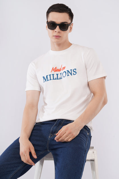 “Mind On Millions”  Men’s Oversized Tee – Pure White Edition