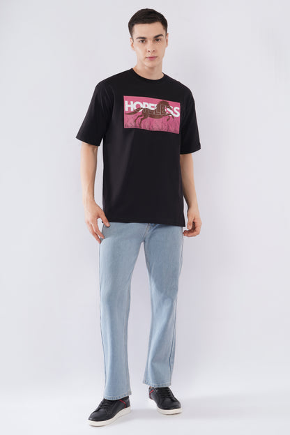 “Hopeless”  Men’s Oversized Tee – Midnight Black