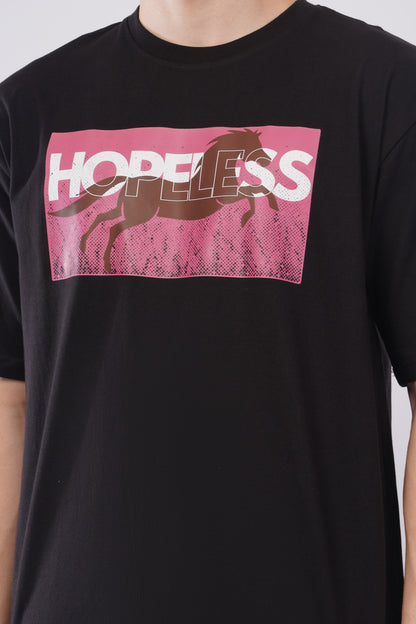 “Hopeless”  Men’s Oversized Tee – Midnight Black