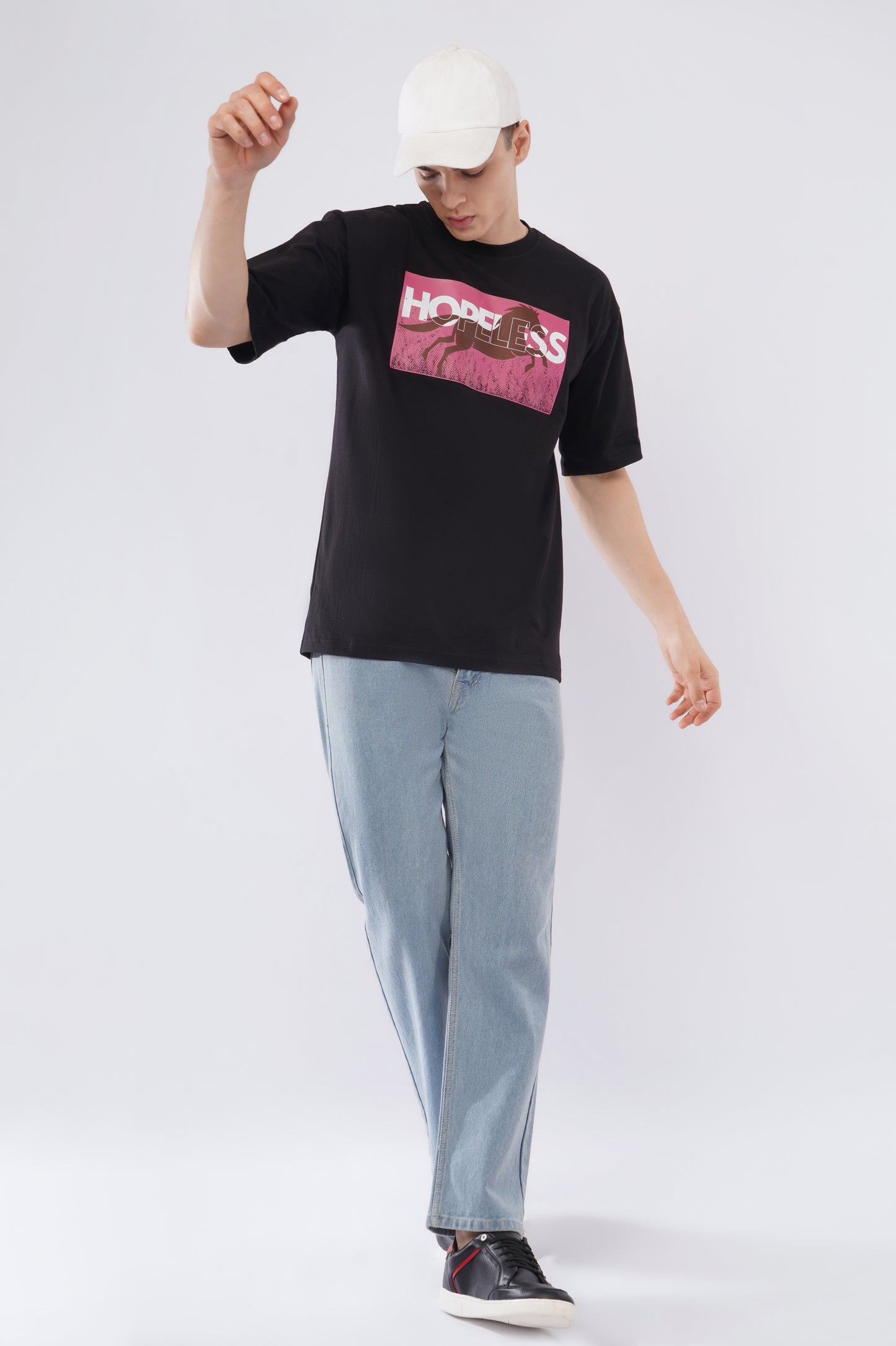 “Hopeless”  Men’s Oversized Tee – Midnight Black