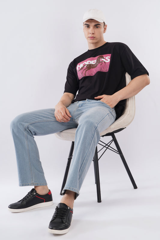 “Hopeless”  Men’s Oversized Tee – Midnight Black