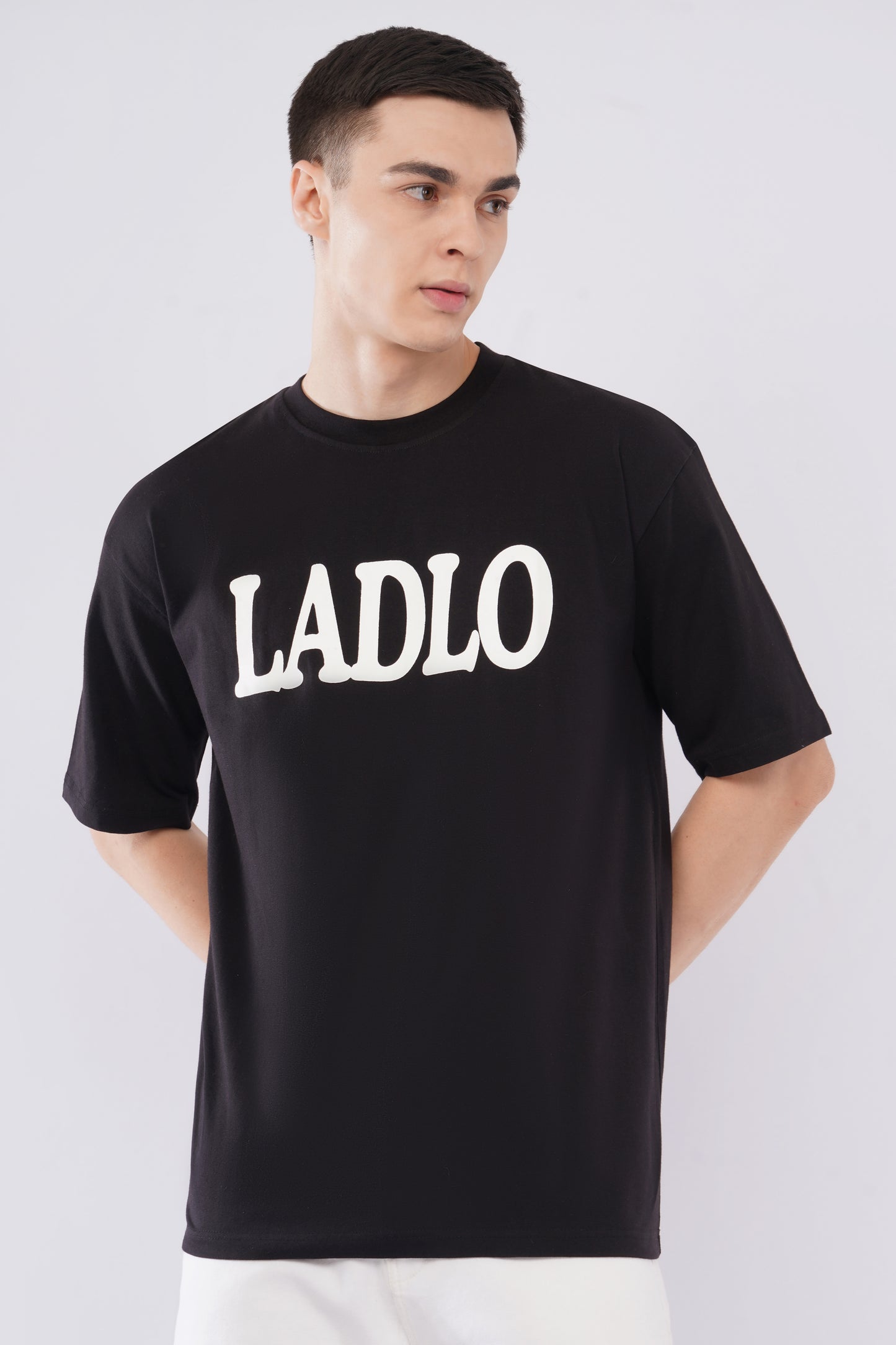 “LADLO” Oversized Tee – Midnight Black Edition