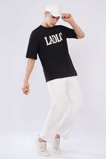 “LADLO” Oversized Tee – Midnight Black Edition