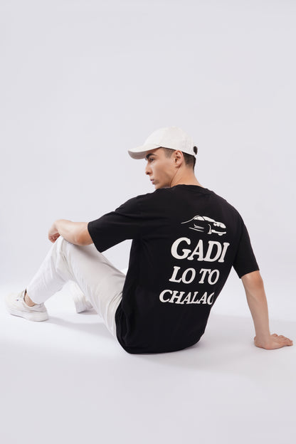 “LADLO” Oversized Tee – Midnight Black Edition