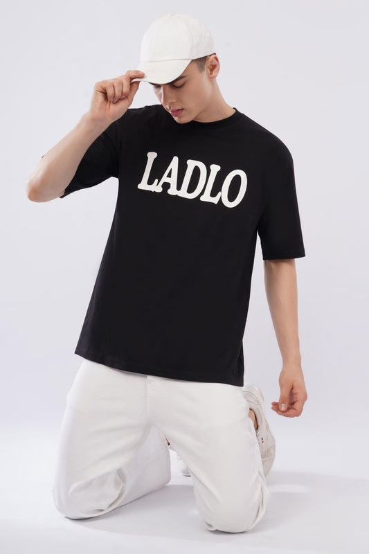“LADLO” Oversized Tee – Midnight Black Edition