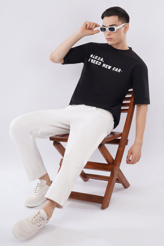 “New Whip” Men’s Oversized Tee – Jet Black Edition